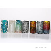 Crackle Mosaic Glass Holder Candle High Quality