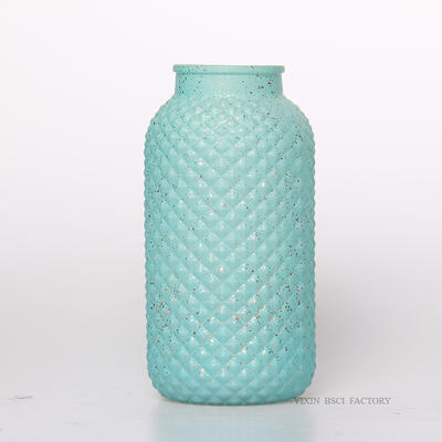 Arctic Color Vase Mosaic Glass Diamond Design