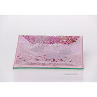 Square Cracked Glass Mosaic Plates Pink and Purple