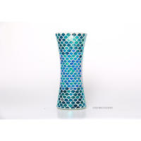 Pretty Glass Vases Mosaic Waist Drum Shape Scale Design