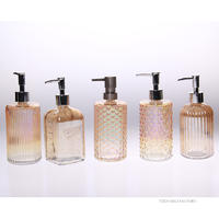 Mosaic Glass Bathroom Accessories for Soap Dispenser with Silver Pump