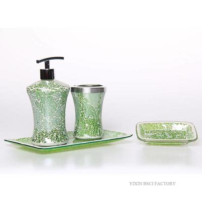 Durable Glass Mosaic Bathroom Accessories Set Wholesale