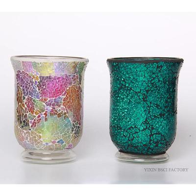 Mosaic Glass Candle Hurricane Lamps Mix Color