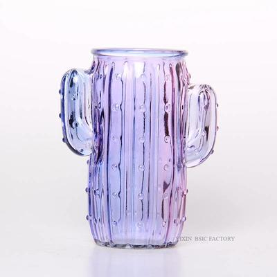 Purple Glass Vase Cactus Design Supplier