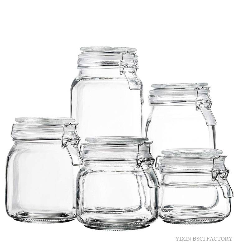 Glass Jar with Seal Kitchen Storage Canister Jars with Lids
