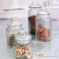 Glass Jar and Lid Glass Storage Jar Set 4pc