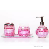Wholesale Housewares Glass Bathroom Accessories Set