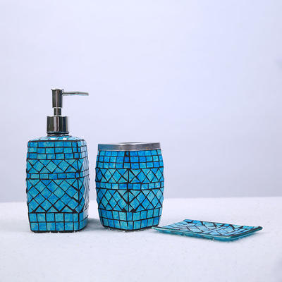Mosaic Glass Bathroom Accessories Set of 3 Pcs