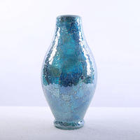 Blue Crackle Mosaic Glass Vase Good Price
