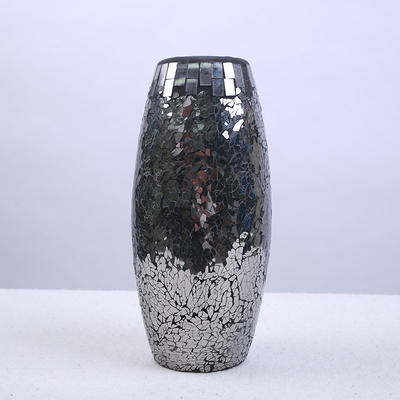 Gray Crackle Mosaic Glass Vase Manufacturer