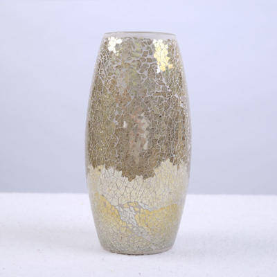 Champagne Crackle Mosaic Glass Vase Factory Price